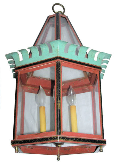 Antique American Painted Metal Lantern