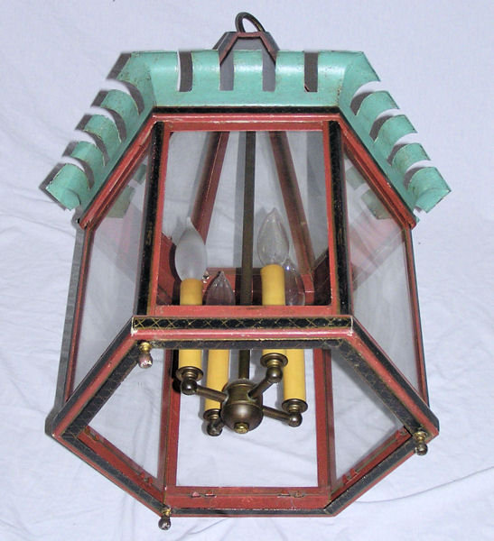 Antique American Painted Metal Lantern