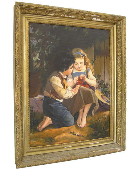 Le Leçon de Tricot ( Special Moment ) After Emile Munier (1840-1895)