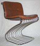 Set 4 GASTONE RINALDI Chrome Leather Dining