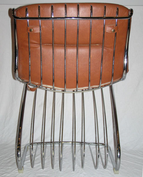 Set 4 GASTONE RINALDI Chrome Leather Dining