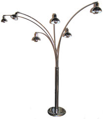 Mid-Century Modern Chrome 6-Light Floor Lamp