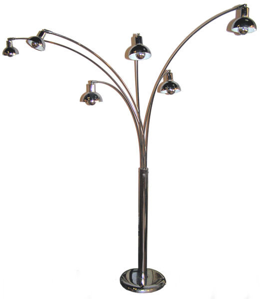 Mid-Century Modern Chrome 6-Light Floor Lamp