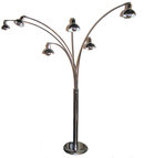 Mid-Century Modern Chrome 6-Light Floor Lamp