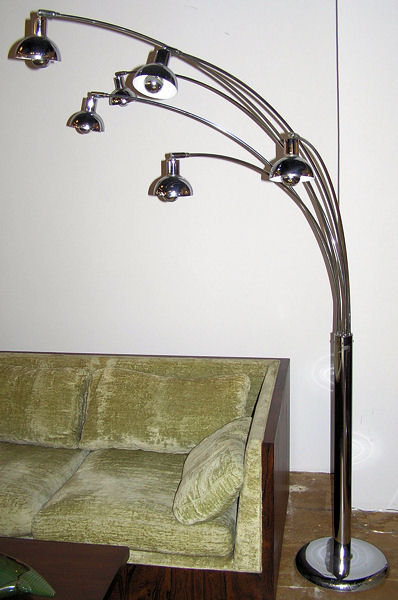 Mid-Century Modern Chrome 6-Light Floor Lamp