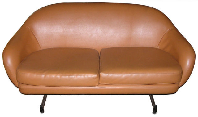 Mid-Century Modern VIKO Leather Loveseat