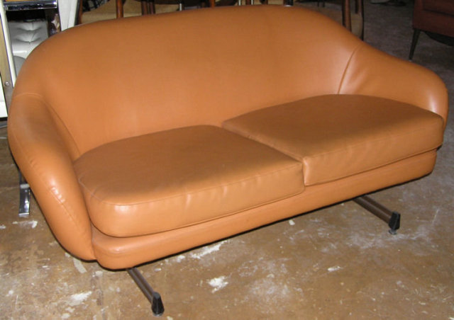 Mid-Century Modern VIKO Leather Loveseat