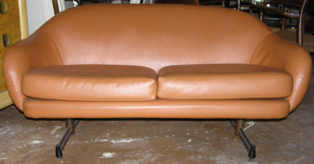 Mid-Century Modern VIKO Leather Loveseat