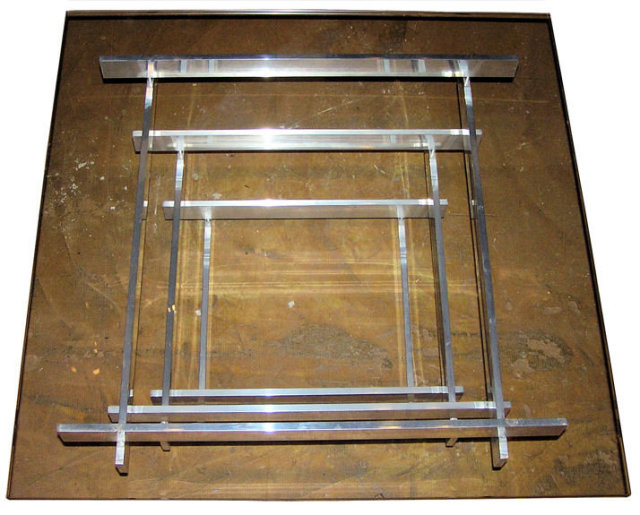Paul Mayen Aluminum Cocktail Coffee Table