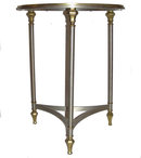 Mid-Century Nickel & Brass Gueridon Side Table
