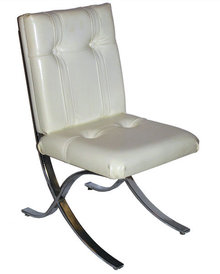 Set 4 Barcelona Style Chrome Dining Chairs