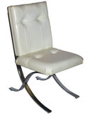 Set 4 Barcelona Style Chrome Dining Chairs