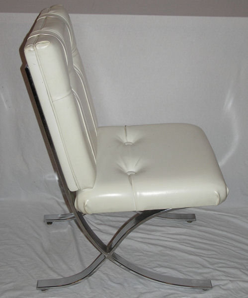 Set 4 Barcelona Style Chrome Dining Chairs