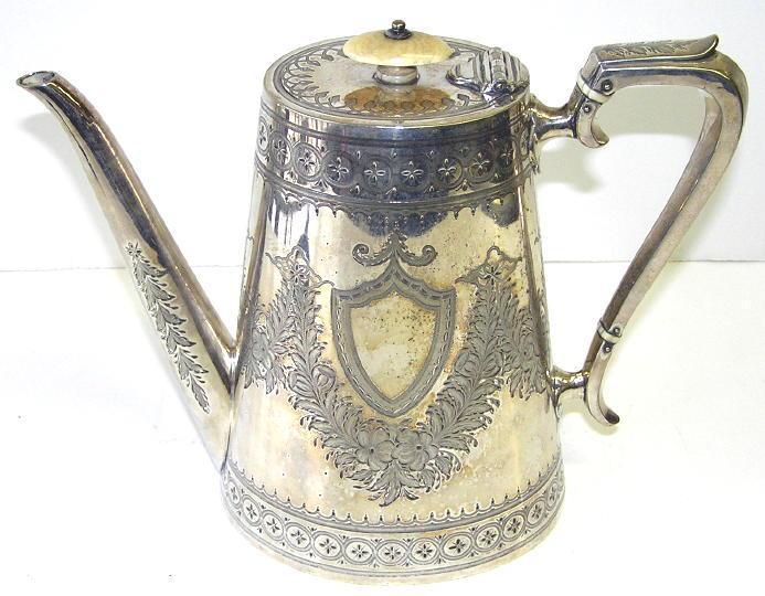 Antique English Mappin Brothers Silverplate Coffee Pot