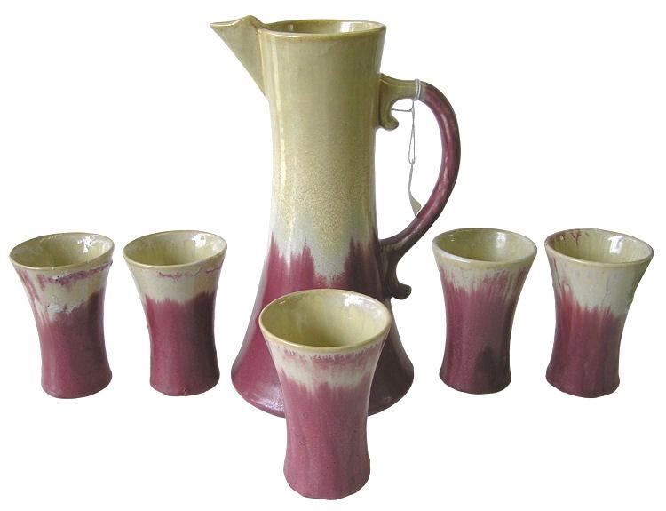 Fulper Arts & Crafts Chocolate Pot Set