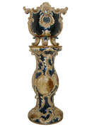 Italian Rococo Majolica Jardiniere & Stand