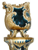 Italian Rococo Majolica Jardiniere & Stand