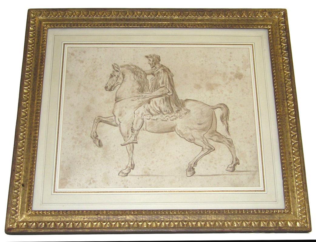 Roman Marcus Aurelius Italian School Ink on Paper Drawing