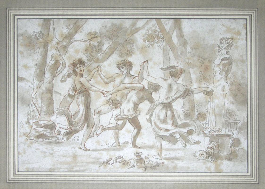 French School Roman Bacchanale Painting