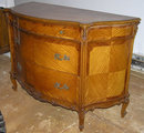 Louis XV Tiger Maple Bombe Commode