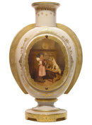 Porcelain Jewelled Gilded Handled Vase