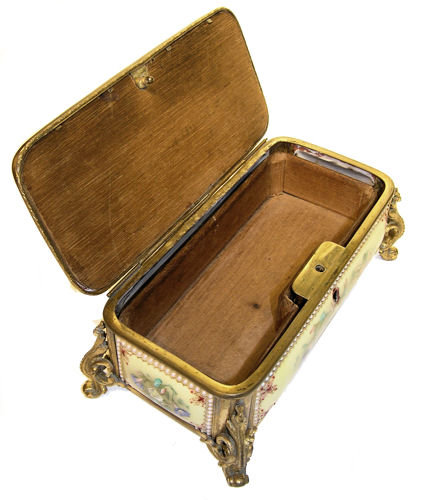Antique Jewelled Porcelain Jewelry Box