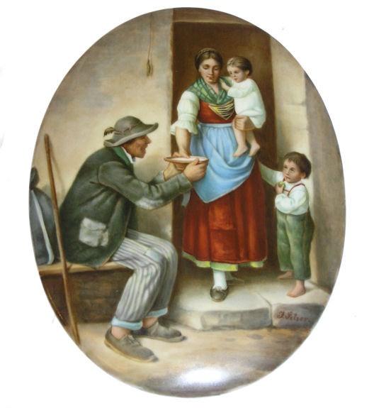 Antique Setzer Signed KPM Porcelain Plaque
