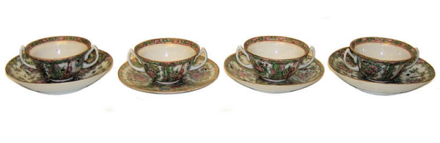 16 pcs Rose Medallion Chinese Porcelain