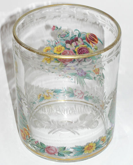 Enamelled Biedermeier Glass Beaker