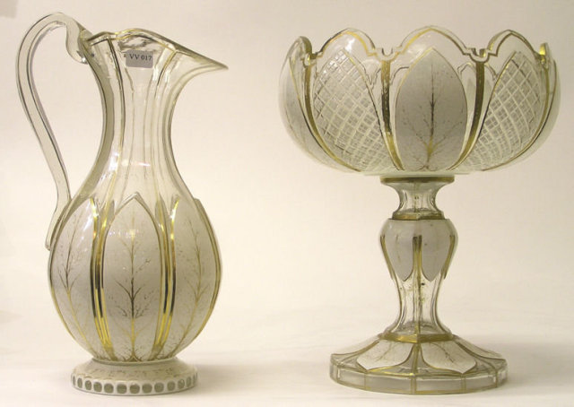 Moser Bohemian Glass Centerpiece & Ewer