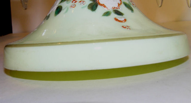 Pair Bohemian Opaline Glass Lustres