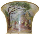 Pair Opaline Glass w Painted German Motif
