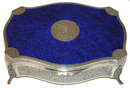 Stunning Blue Enamel & 800 Silver Jewelry Box
