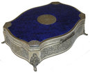 Stunning Blue Enamel & 800 Silver Jewelry Box