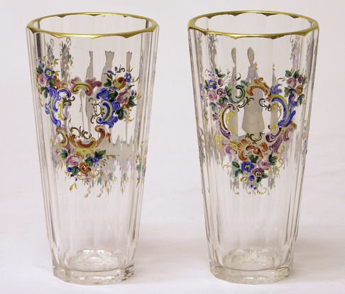 Pair of Lobmeyer Enamelled Tumblers