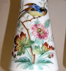 Pair Gilded Enamelled Opaline Glass Vases