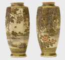 Pair of Small Japanese Satsuma Vases