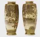 Pair of Small Japanese Satsuma Vases
