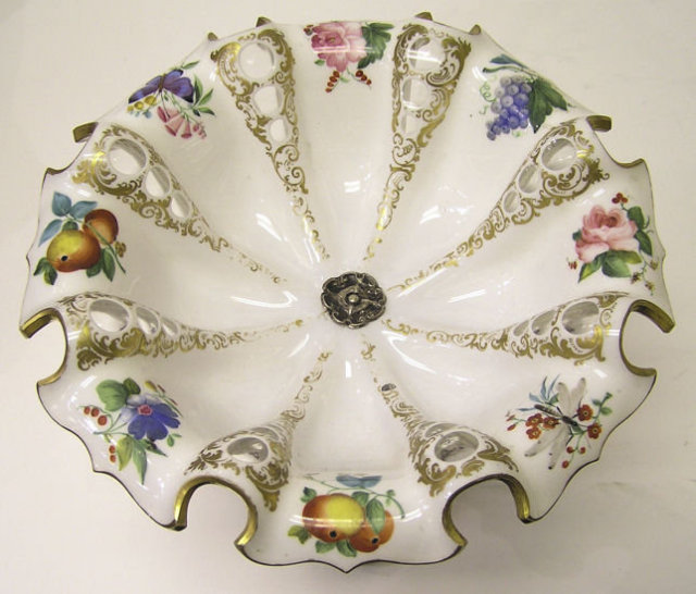 Bohemian Silver & Cased Glass Compote