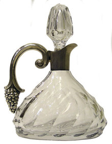 S&F Sterling & Cut Glass Wine Decanter