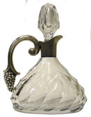 S&F Sterling & Cut Glass Wine Decanter