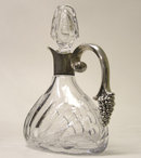 S&F Sterling & Cut Glass Wine Decanter