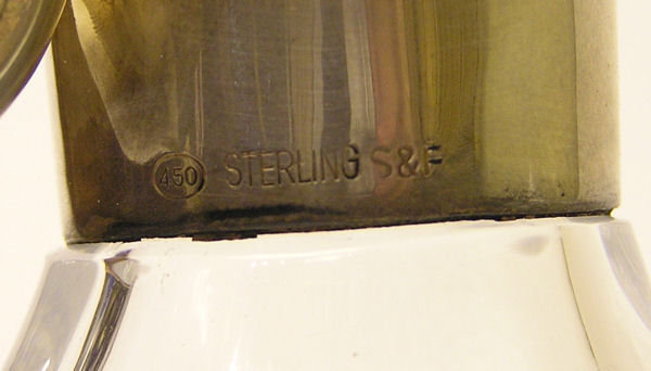 S&F Sterling & Cut Glass Wine Decanter