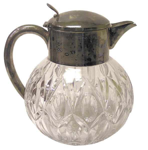 Silver & Cut Glass Wine or Water Carafe