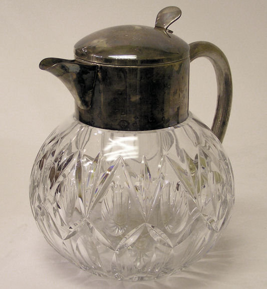 Silver & Cut Glass Wine or Water Carafe