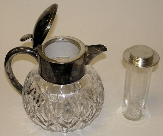 Silver & Cut Glass Wine or Water Carafe