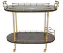 Vintage Aldo Tura Goatskin Brass Bar Cart