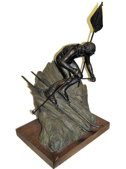 1979 Dan Hill Bronze Skiier Sculpture