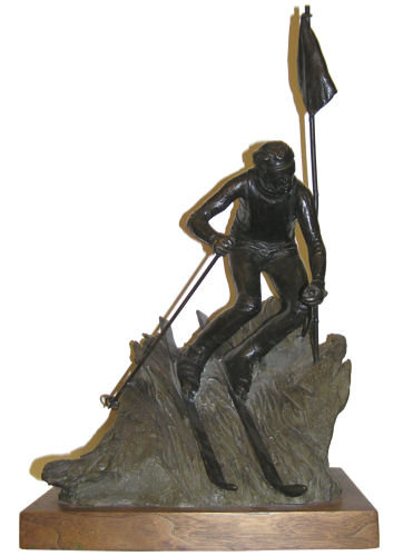 1979 Dan Hill Bronze Skiier Sculpture