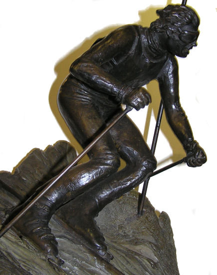 1979 Dan Hill Bronze Skiier Sculpture